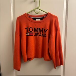 Tommy Hilfiger Orange Logo Crew Sweatshirt
